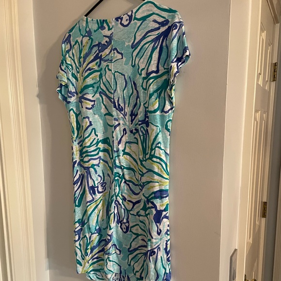 Lilly Pulitzer Duval Dress in Pool Blue Stay Cool print - Picture 3 of 5